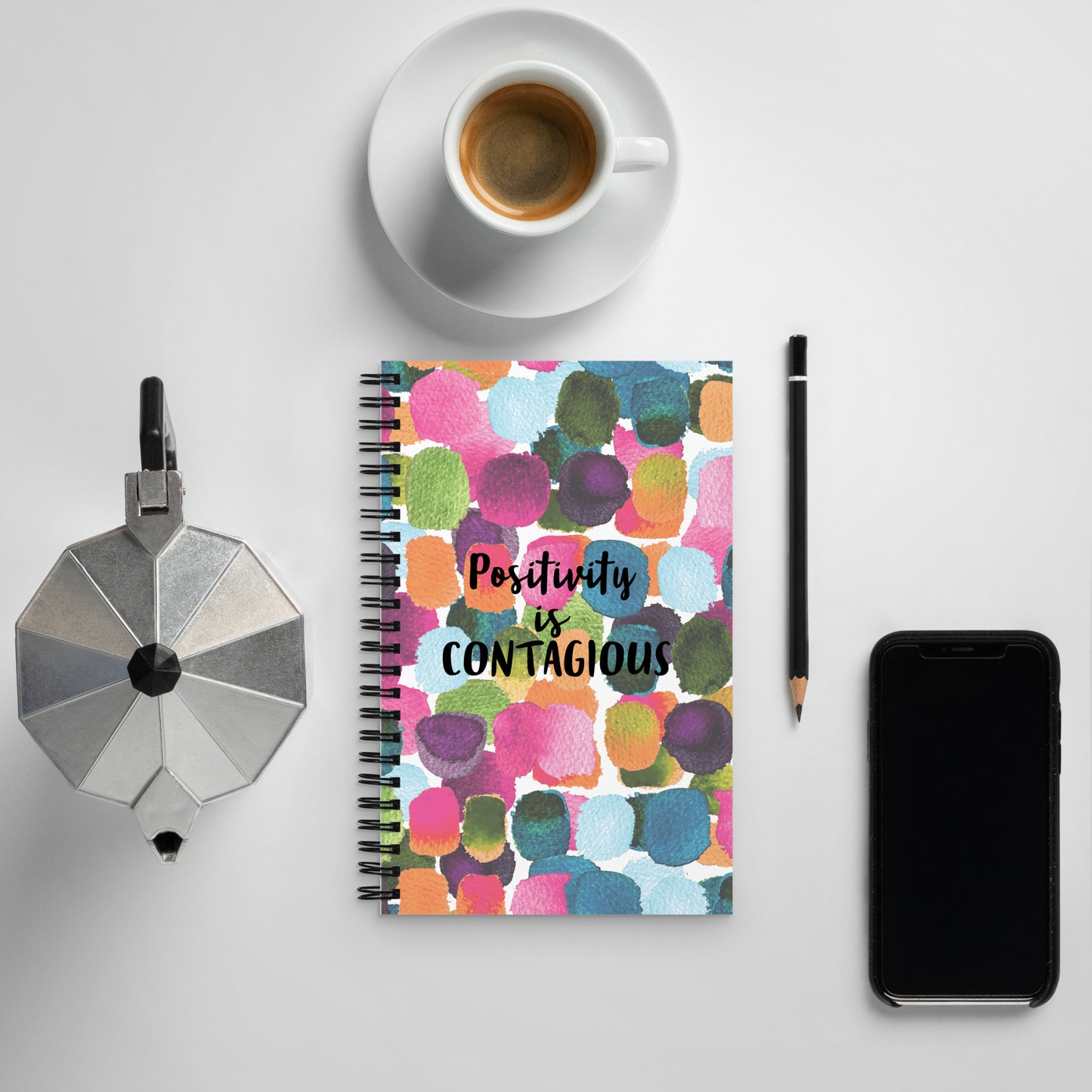 Spiral notebook "POSITIVITY IS CONTAGIOUS"