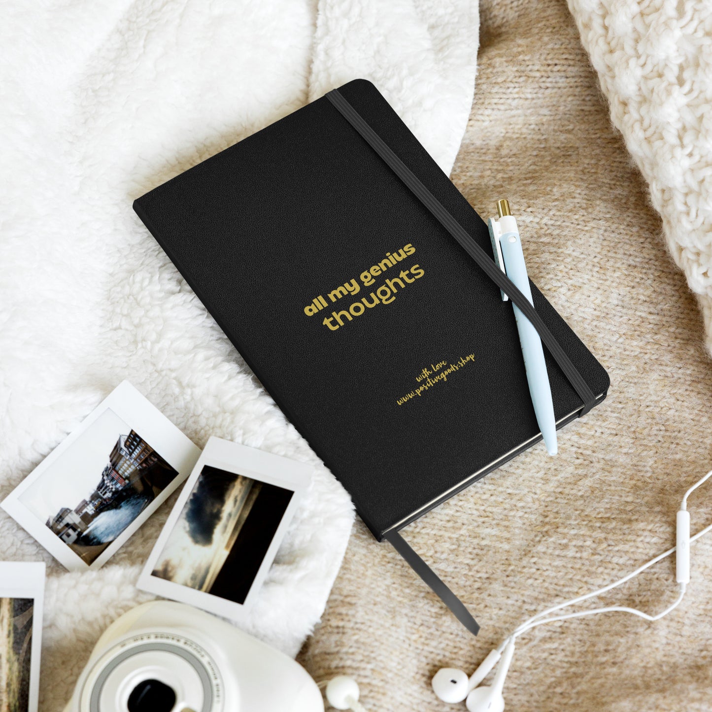 Hardcover bound notebook " ALL MY GENIUS THOUGHTS"