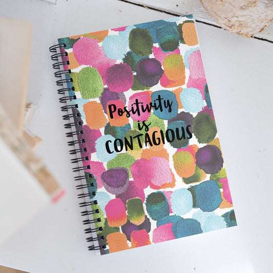 Spiral notebook "POSITIVITY IS CONTAGIOUS"