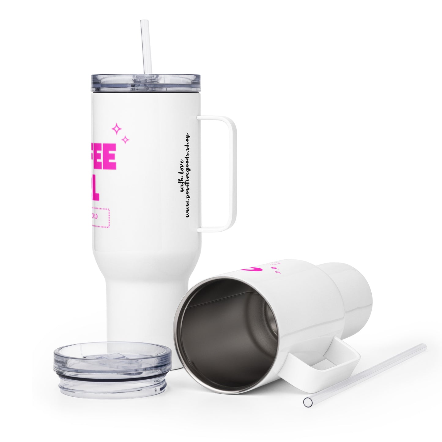 Travel mug with a handle "I'M A COFFEE GIRL"