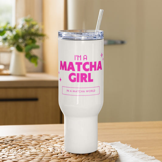 Travel mug with a handle "I'M A MATCHA GIRL"